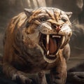 Saber-tooth tiger Royalty Free Stock Photo