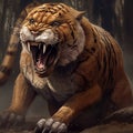 Saber-tooth tiger Royalty Free Stock Photo