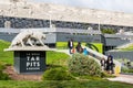 Saber Tooth Tigers Near Entrance of La Brea Tar Pits Royalty Free Stock Photo