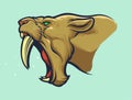 Sabertooth tiger head for patch design or sport teams logos