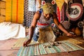 African Male Traditional Healer known as a Sangoma or witch-doctor performing a spiritual reading