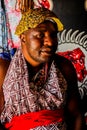 African Male Traditional Healer known as a Sangoma or witch-doctor performing a spiritual reading