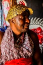 African Male Traditional Healer known as a Sangoma or witch-doctor performing a spiritual reading