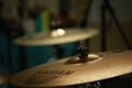 Sabian Cymbal on a drumset mapex in a recording studio