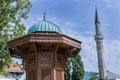 The Sabilj fountain and Mosque at Bascarsija square, Sarajevo Royalty Free Stock Photo