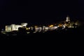 Sabiote village panoramic view at night, Jaen, Spain Royalty Free Stock Photo