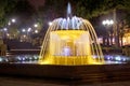 Sabir square fountain, Baku, Azerbaijan at night. The fountain in the city center. Baku Azerbaijan . night vision of a round park