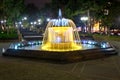 Sabir square fountain, Baku, Azerbaijan at night. The fountain in the city center. Baku Azerbaijan . night vision of a round park