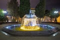 Sabir square fountain, Baku, Azerbaijan at night. The fountain in the city center. Baku Azerbaijan . night vision of a round park