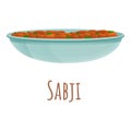 Sabji food icon, cartoon style