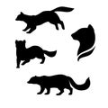 Sable animal vector silhouettes