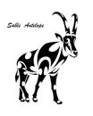 Sable antelope walking line art