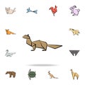 sable colored origami icon. Detailed set of origami animal in hand drawn style icons. Premium graphic design. One of the