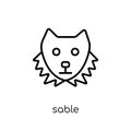 Sable icon. Trendy modern flat linear vector Sable icon on white