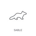 Sable linear icon. Modern outline Sable logo concept on white ba