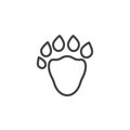 Sable paw print line icon