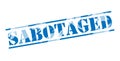 Sabotaged blue stamp Royalty Free Stock Photo