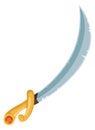 Sabre icon. Cartoon sharp blade. Fantasy sword