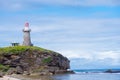 Sabtang Lighthouse fronting the shore at Batanes, Philippines Royalty Free Stock Photo