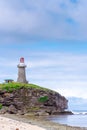 Sabtang Lighthouse fronting the shore at Batanes, Philippines