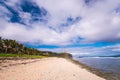 Sabtang Lighthouse at the hill fronting the sea at Batanes, Philippines