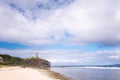 Sabtang Lighthouse at the hill fronting the sea at Batanes, Philippines