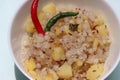 Sabudana khichadi, sago ball fried with potato and peanut, Indian food Royalty Free Stock Photo