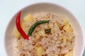 Sabudana khichadi, sago ball fried with potato and peanut, Indian food Royalty Free Stock Photo