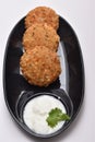 sabudana wada or shabudana vada with curd Royalty Free Stock Photo