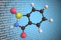 Saccharin scientific molecular model, 3D rendering Royalty Free Stock Photo