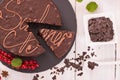 Sacher torte. Royalty Free Stock Photo