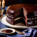 Sacher Torte , traditional popular sweet dessert cake