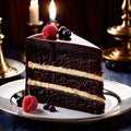 Sacher Torte , traditional popular sweet dessert cake