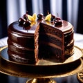 Sacher Torte , traditional popular sweet dessert cake