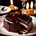 Sacher Torte , traditional popular sweet dessert cake