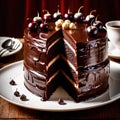 Sacher Torte , traditional popular sweet dessert cake Royalty Free Stock Photo