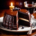 Sacher Torte , traditional popular sweet dessert cake