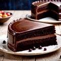 Sacher Torte , traditional popular sweet dessert cake Royalty Free Stock Photo