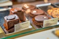 Sacher Torte in Vienna, tasteful cake with chocolate Royalty Free Stock Photo