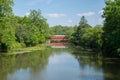 Sachs Bridge with reflection In the River in Gettysburg, Pennsylvania Royalty Free Stock Photo