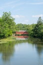 Sachs Bridge with reflection In the River in Gettysburg, Pennsylvania Royalty Free Stock Photo