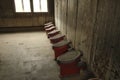 Barracks toilets in the Sachsenhausen Concentration Camp in Germany Royalty Free Stock Photo