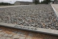 Jewish barracks and museum in Sachsenhausen nazi camp. About 200,000 people passed through Sachsenhausen between 1936 and 1945 Royalty Free Stock Photo