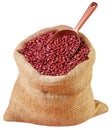 SACK OF ADUKI BEANS CUT OUT Royalty Free Stock Photo