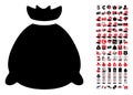 Sack Bag Icon with 90 Bonus Pictograms