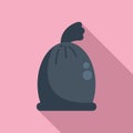 Sack carry garbage icon flat vector. Clean recycle Royalty Free Stock Photo