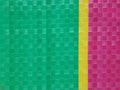 Sack color stripe background surface, summer color layer, color chessboard grid, green pink and yellow, majority green on left sid