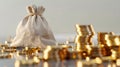 The Sack of Gold Coins.AI generated image Royalty Free Stock Photo