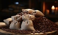 Sack of Flavors: Coffee Beans in Jute, Perfume of the Perfect Aroma...Coffee Beans in Bags, Aromas and Sensations