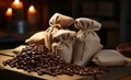 Sack of Flavors: Coffee Beans in Jute, Perfume of the Perfect Aroma...Coffee Beans in Bags, Aromas and Sensations
